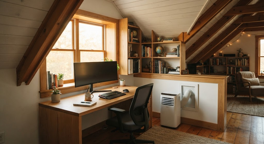 The Attic Office: Sloped Ceilings, Summer Heat, and Making It Work  封面图片指令
