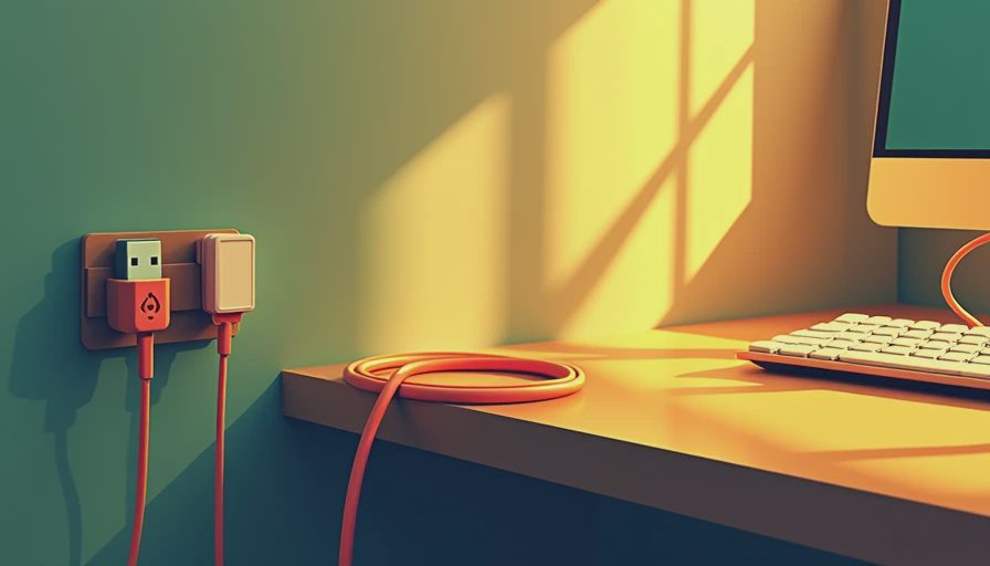 Visual context for desk with cable management