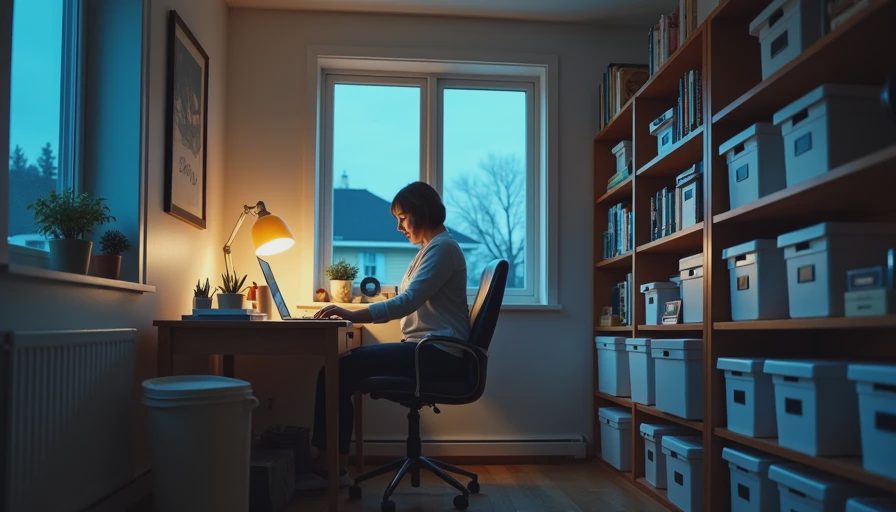 Visual context for small home office storage ideas