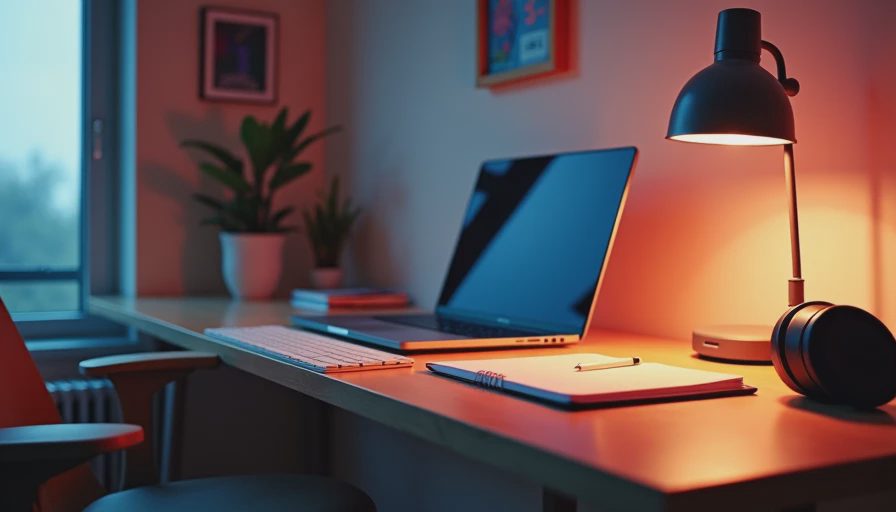 Visual context for home office desk setup