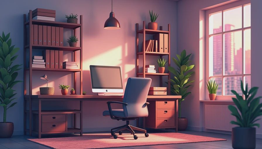 Illustration for storage ideas for home office