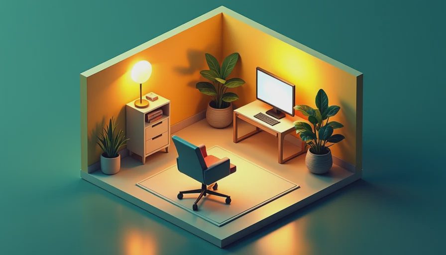 Visual context for best layout for small home office