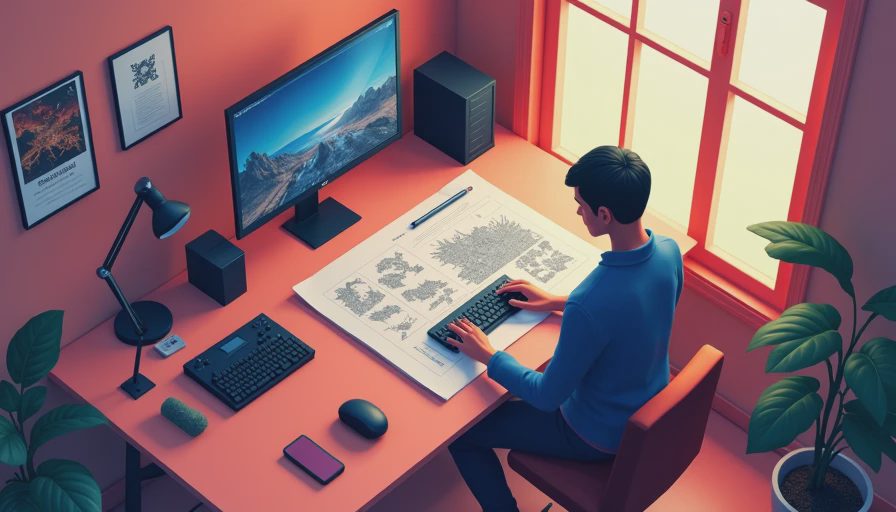 Illustration for diy gaming desk plans