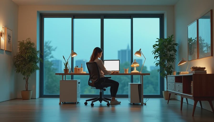 Visual context for standing desk
