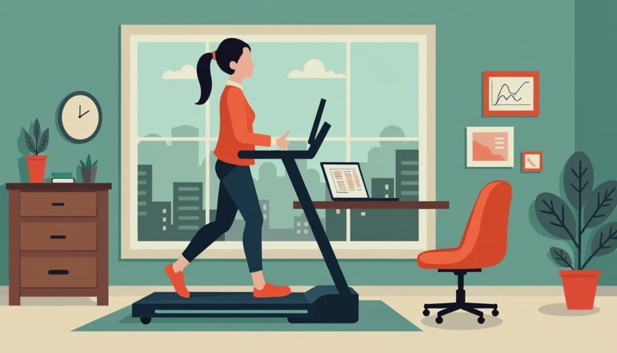 Illustration for under desk treadmill